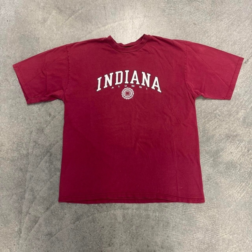 Indiana University Alumni T-Shirt Vintage Red Short Sleeve Graphoc Tee XXL